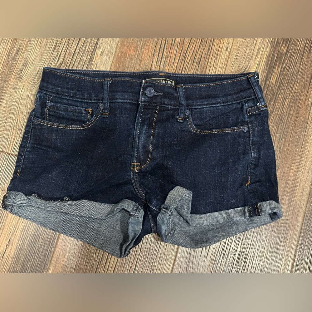 Abercrombie dark denim Jean shorts women's 27